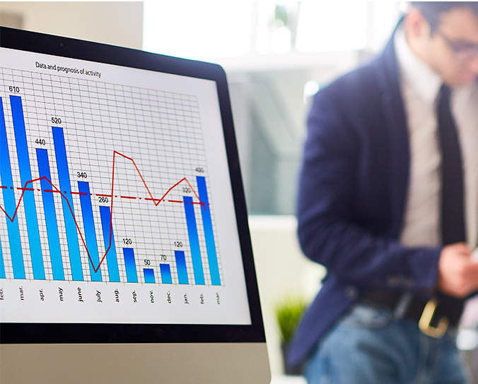 Graph showing budgeting and forecasting