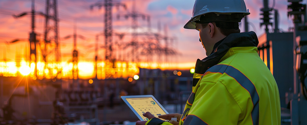 FEL2 Engineer reviewing project portfolio on tablet