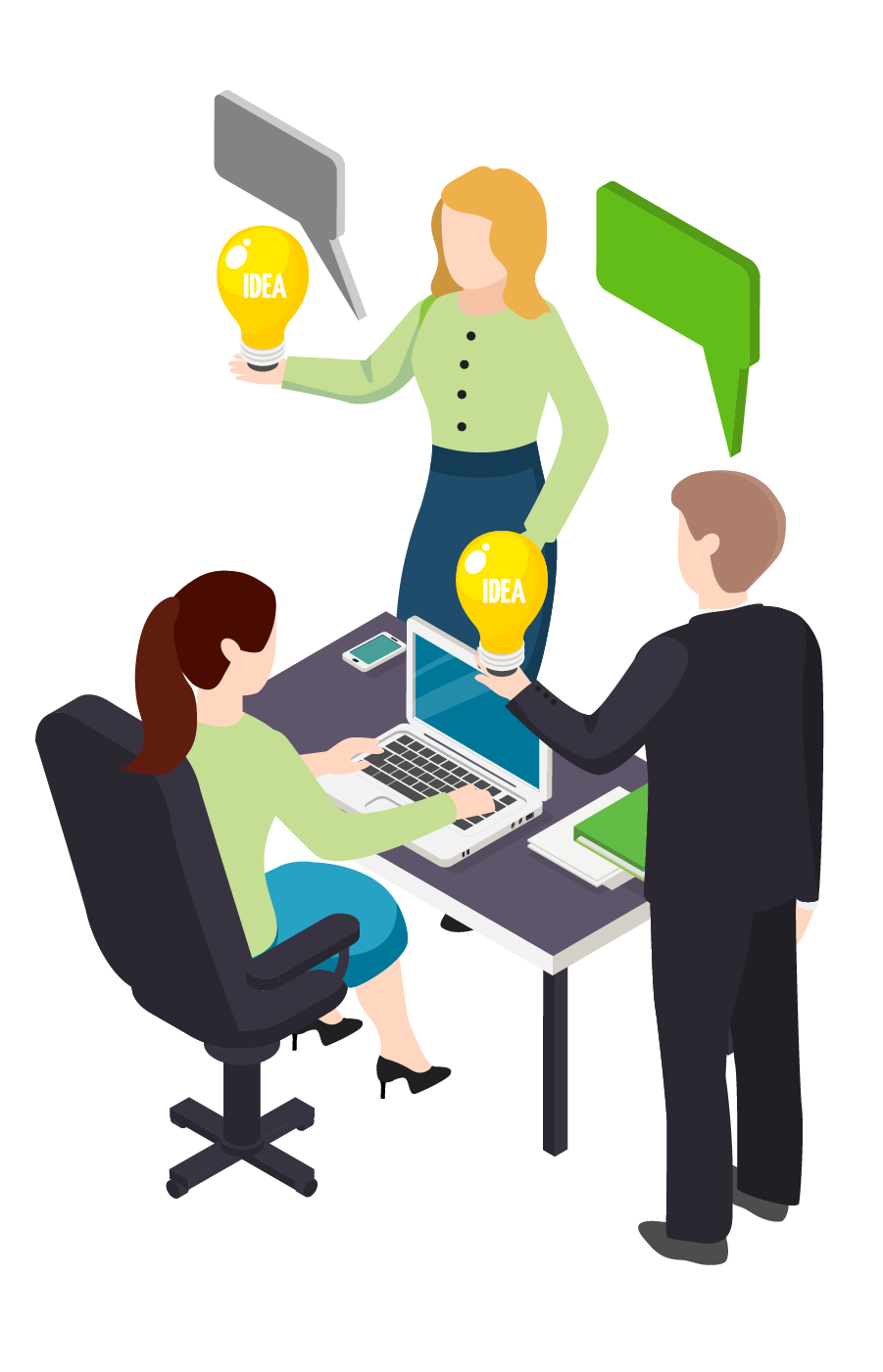 Business colleagues informally capturing ideas