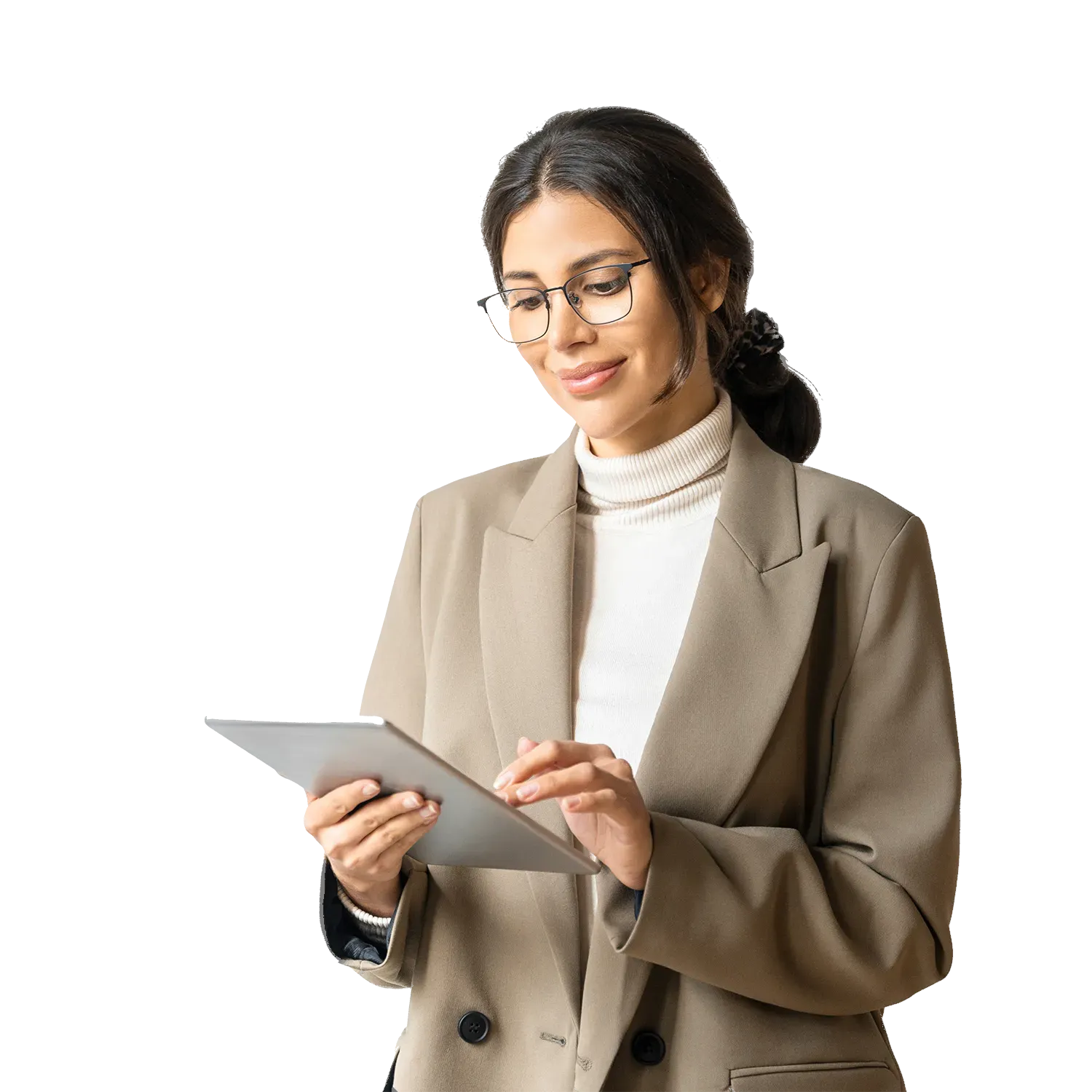 supplier-engagement-procurement-lead-clean Procurement lead reviewing a supplier’s onboarding status on a tablet
